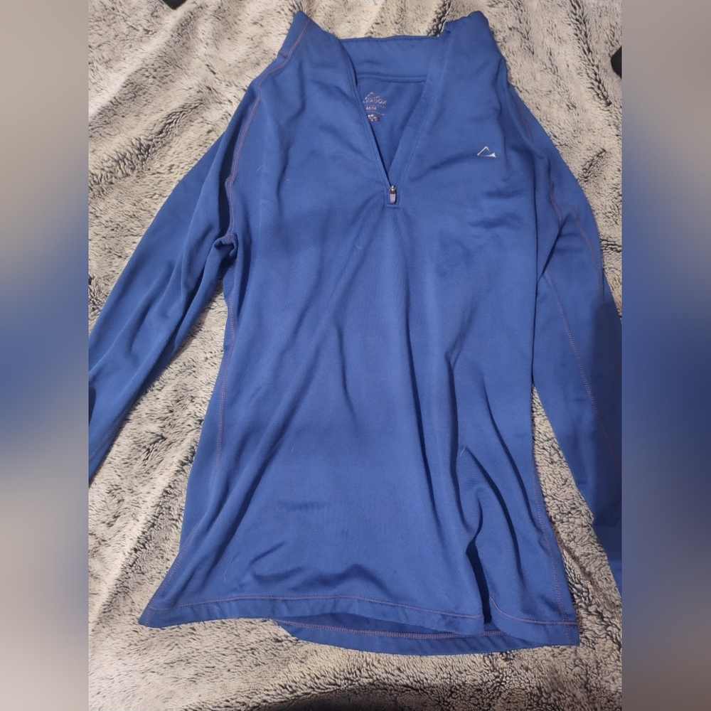 Women's Blue Long Sleeve Zip up